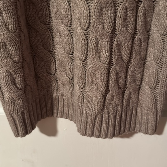 Weatherproof Vintage Men's Large Cable Knit Beige 1/4 Button Pullover Sweater - Picture 6 of 11